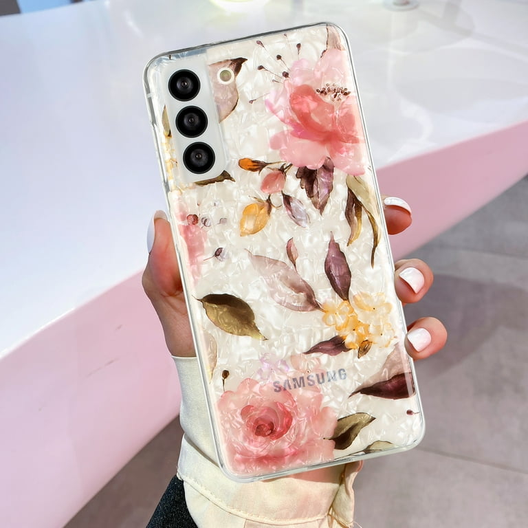 Samsung Galaxy S22 5G Hard Shell Phone Case Pink Checkerboard