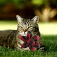 thumbnail image 2 of Collar para gato con diseño de girasol rojo y verde (2024), con cascabel y lazo., 2 of 5