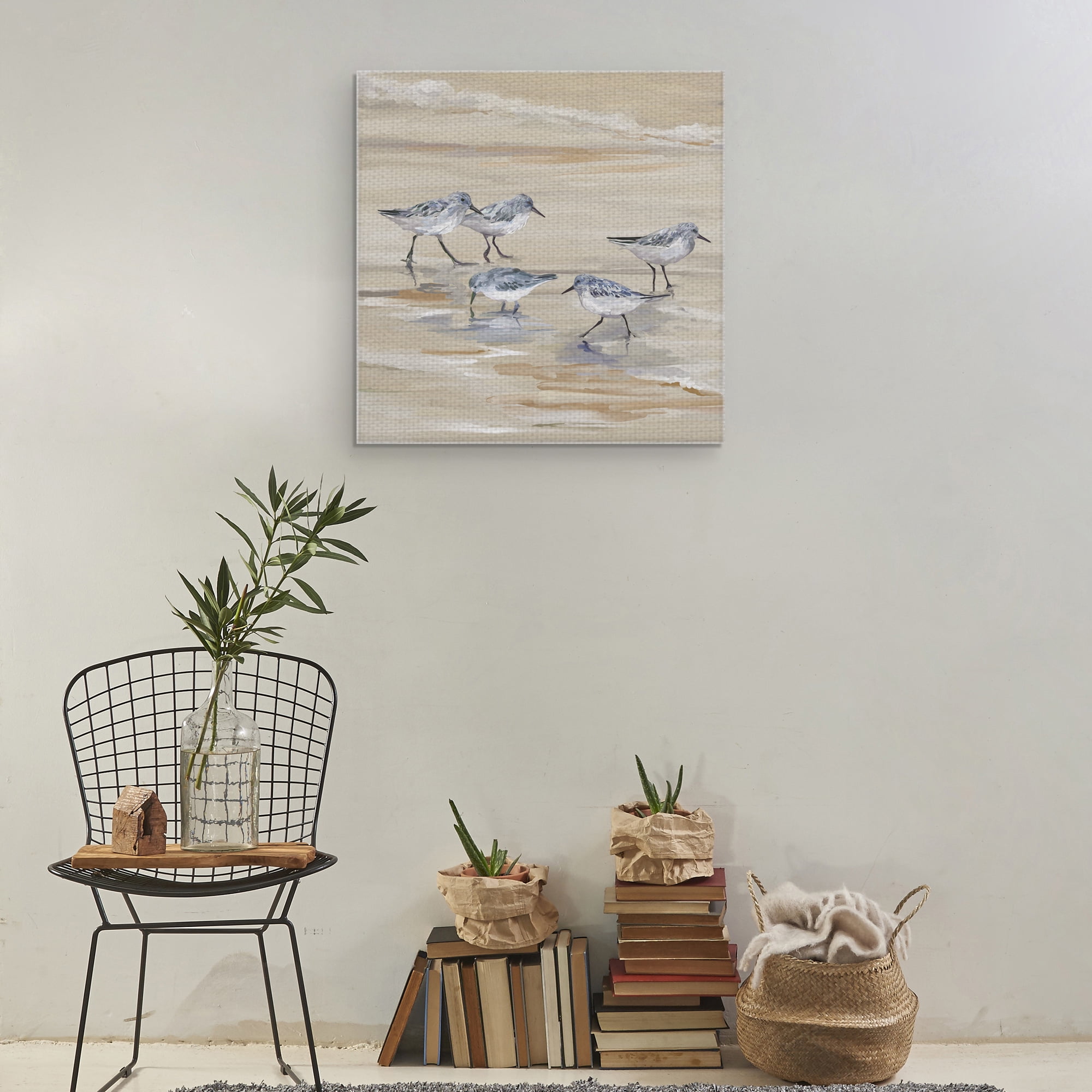 Masterpiece Art Gallery Sandpiper Beach II Amber by Studio Arts Canvas Art 24" x 24"