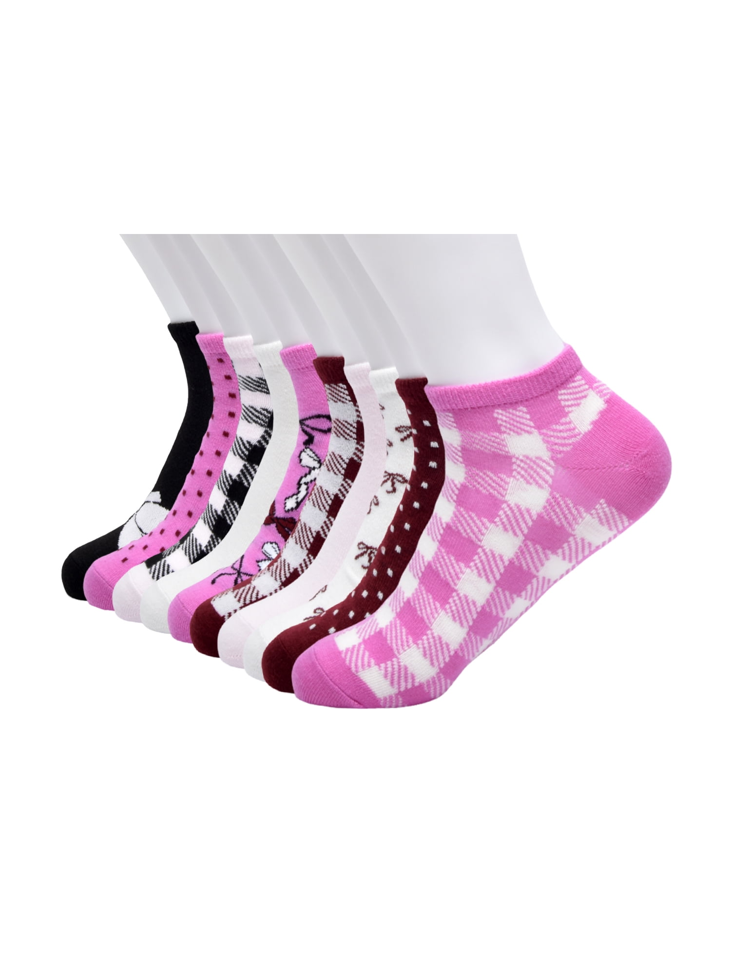 No Boundaries Womens Low-Cut Socks, 10-Pack, Sock Sizes 4-10