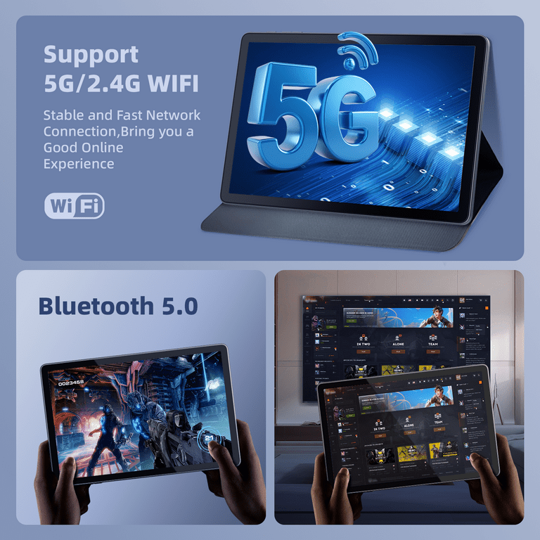 10.1 Inch Octa-Core Gray Android Tablet,12GB RAM,128 GB ROM, 8+