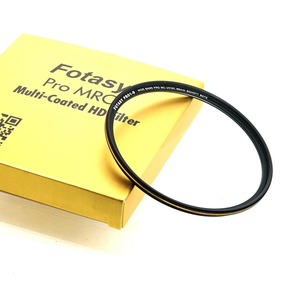 Fotasy 86mm Ultra Slim UV Protection Lens Filter, Nano Coatings MRC Multi Resistant Coating Oil Water Scratch, 18 Layers Multi-coated 86 mm MCUV Filter, Transmission Rate &ge; 99.7%, Schott B270 G