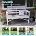 thumbnail image 2 of FODINGHILL Outdoor Bench with 2 Seat,HDPE All Weather Park Bench,700LBS Weight Capacity,Suit for Park,Garden and Porch,White, 2 of 8