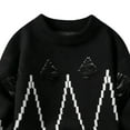 thumbnail image 5 of Atogsazn Mens Oversized Knitted Sweater Casual Crewneck Long Sleeve Pullover Sweater Thick Warm Tops Outfit 03-Black XL Fashion, 5 of 6
