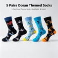 thumbnail image 6 of TELOLY 5Pairs Cute Socks,Sweat-Wicking Odor-Free Womens Crew Socks,Mid-Calf Length Long Socks, 6 of 7