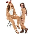 thumbnail image 7 of Men Women Reindeer Pajama Onesie Christmas Plush Hooded Cosplay Sleepwear, 7 of 7