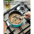 thumbnail image 3 of Cook N Home Non Stick Sauce Pan, 2 Quarts Saucepan with Glass Lid, Nonstick Small Multi-purpose Pot, Milk Chocolate Aluminum Cooking Pot Pan with Stay-Cool Handle, Turquoise, 3 of 6