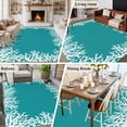 thumbnail image 6 of Sea White Coral Washable Living Room Rugs 5'x8', Marine Green Background Modern Art Low Pile Throw Large Area Rug Non-Slip Sturdy Edge Binding Carpet for Living Room Kitchen Office, 6 of 9