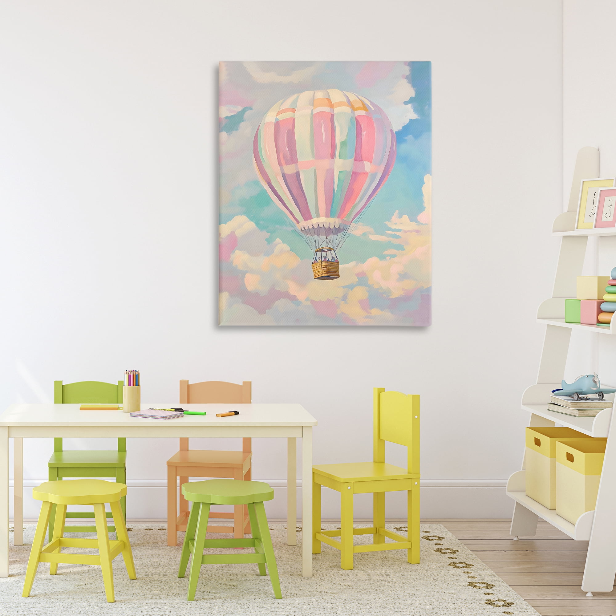 Stupell Industries Pastel Hot Air Balloon Canvas Wall Art, design by The Prints Vibe