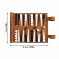 thumbnail image 3 of nTRIUQJ Backgammon Game Set - Roll Up Travel Backgammon Set Portable Chess with Drawstring Bag, 2-Player, Ideal as a Gift Brown, 3 of 7