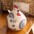 thumbnail image 5 of Salero de Cerámica con Tapa y Cuchara, Tarro Grande de 13 Oz con Forma de Pollo, Soporte para Sal para Mostrador, Café y Dulces, Color Azul., 5 of 5