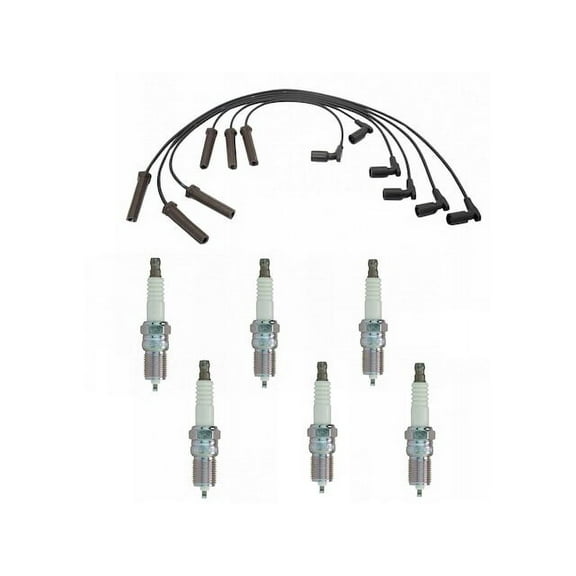 Spark Plug Wire Set with Spark Plugs 7 Piece - Compatible with 2005 - 2006 Pontiac G6 3.5L V6