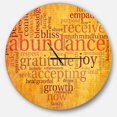 thumbnail image 4 of Designart 'Abundance Gratitude Joy Heart' Vintage wall clock, 4 of 6