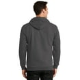 thumbnail image 2 of Port & Company Essential Fleece Full Zip Hooded Sweatshirt-4XL (Charcoal), 2 of 6