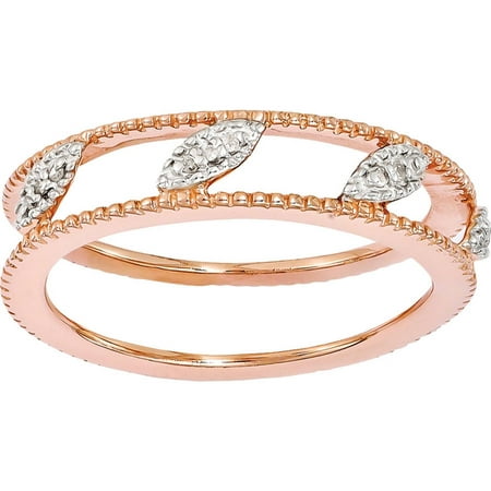 Stackable Expressions Diamond Sterling Silver Rose Gold-Plated Jacket Ring
