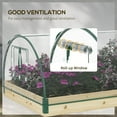 thumbnail image 4 of Outsunny 4' x 3' x 2' Raised Garden Bed with Greenhouse, Wooden Planter Box with PVC Plant Cover, Roll Up Windows for Vegetables, Flowers, Natural, 4 of 9