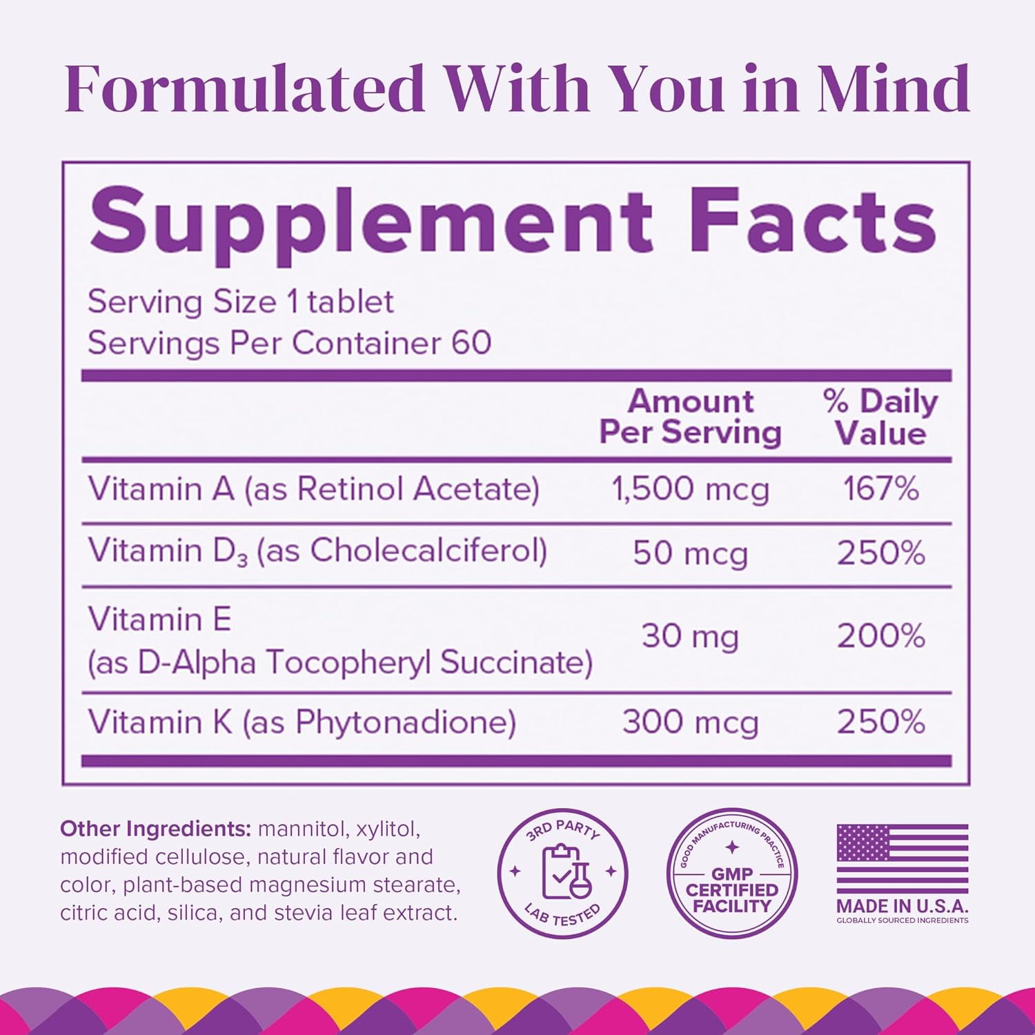 Barimelts ADEK, Post-Operation Bariatric Vitamins with Vitamin A, D, E, and K - Natural Strawberry Flavor, 60 Count