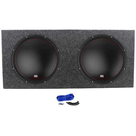 (2) MTX 3512-04 12" 500 Watt SVC 2-ohm Car Audio Subwoofers + Sub Enclosure Box