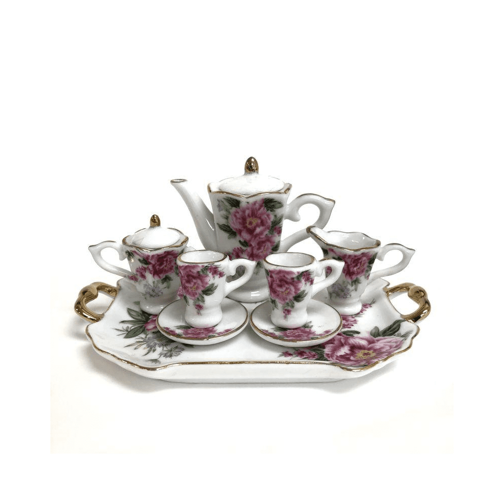 Unbranded Pink Flower Tea Set Pink