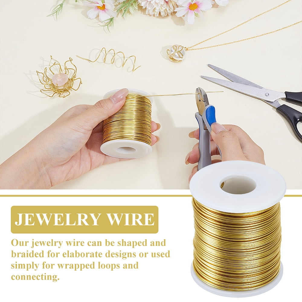 80M Brass Wire for Jewelry Making Round Golden 1mm about 262.47 Feet(80m)/Set