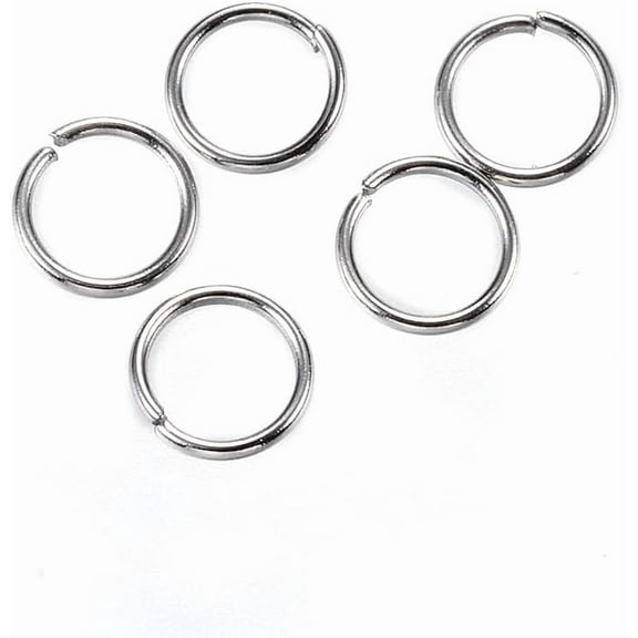 Silver 1000 Pcs Open Jump Rings Resistant 304 Stainless Steel Jump Rings Connector Ring Open Tools for Jewelry Making Necklaces Bracelet Earrings Keychain 5x0.6mm 22 Gauge Inner Diameter: 3.8mm
