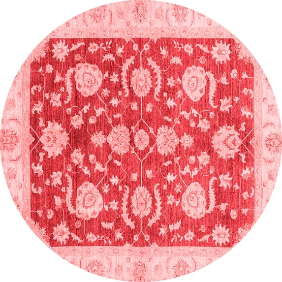 Ahgly Company Indoor Round Oriental Red Traditional Area Rugs, 5' Round
