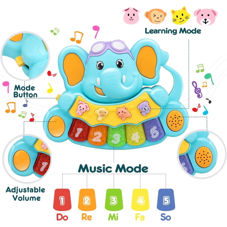 Toy Life Baby Piano, Light-Up Elephant Musical Toy photo 6