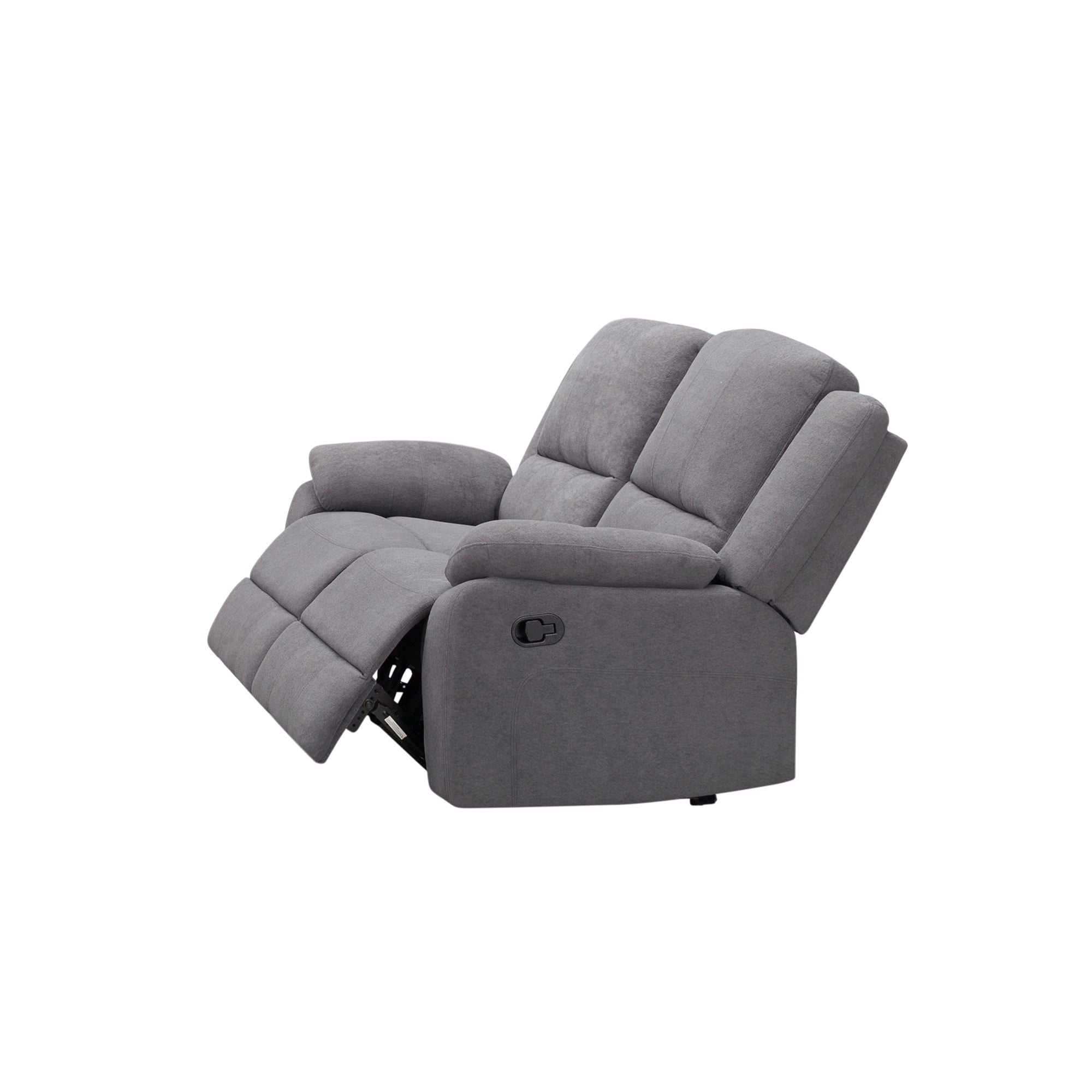 Grey 2-Seat Reclining Loveseat - Modern Microfiber Couch