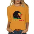 thumbnail image 2 of KkSLirnhs Womens Tops under $10 Women's Trendy Tees Casual Crewneck 3/4 Sleeve Loose T Shirt Ladies Blouses Shirts L Orange, 2 of 5