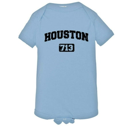 

PleaseMeTees™ Baby Houston 713 Area Code Distressed HQ Jumpsuit