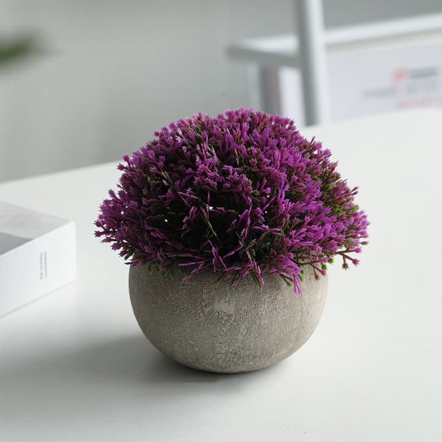 pstuiky Artificial Floral Arrangement In Ceramic Pot Faux Flowers Tabletop Decor for Living Room Office Desk