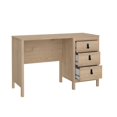thumbnail image 4 of FurniFact Brown 3-Drawer Home Office Desk for Computer Work or Study Table, 4 of 8