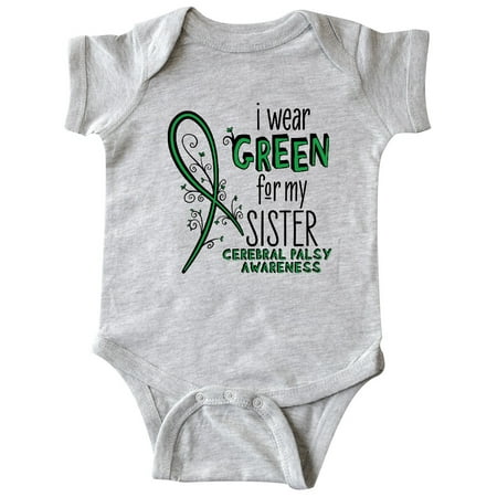 

Inktastic I Wear Green for my Sister- Cerebral Palsy awareness Gift Baby Boy or Baby Girl Bodysuit