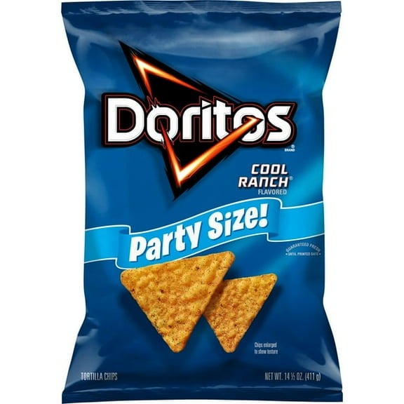 Doritos Cool Ranch Flavored Tortilla Chips, Party Size, 14.05 oz Bag(pack of 4)