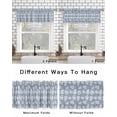 thumbnail image 4 of Country Leaves Curtain Valance for Windows/Living Room/Kitchen/Bathroom/Café, Short Rod Pocket Tier Curtain Window Treatment Panel Blue Spring Pastoral Botanical Leaf Topper Curtain 42''x18'', 4 of 6
