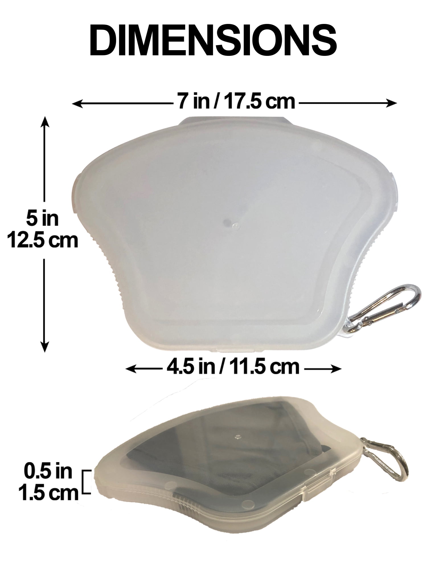 DSCover Face Mask Holder Clear Plastic Storage Case with Keyring and Lanyard 3 Pack