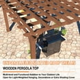 thumbnail image 5 of VEIKOUS 12' X 20' Outdoor Cedar Wood Pergola W/ Flat Roof and Ground Stakes for Patio, Garden, 5 of 13