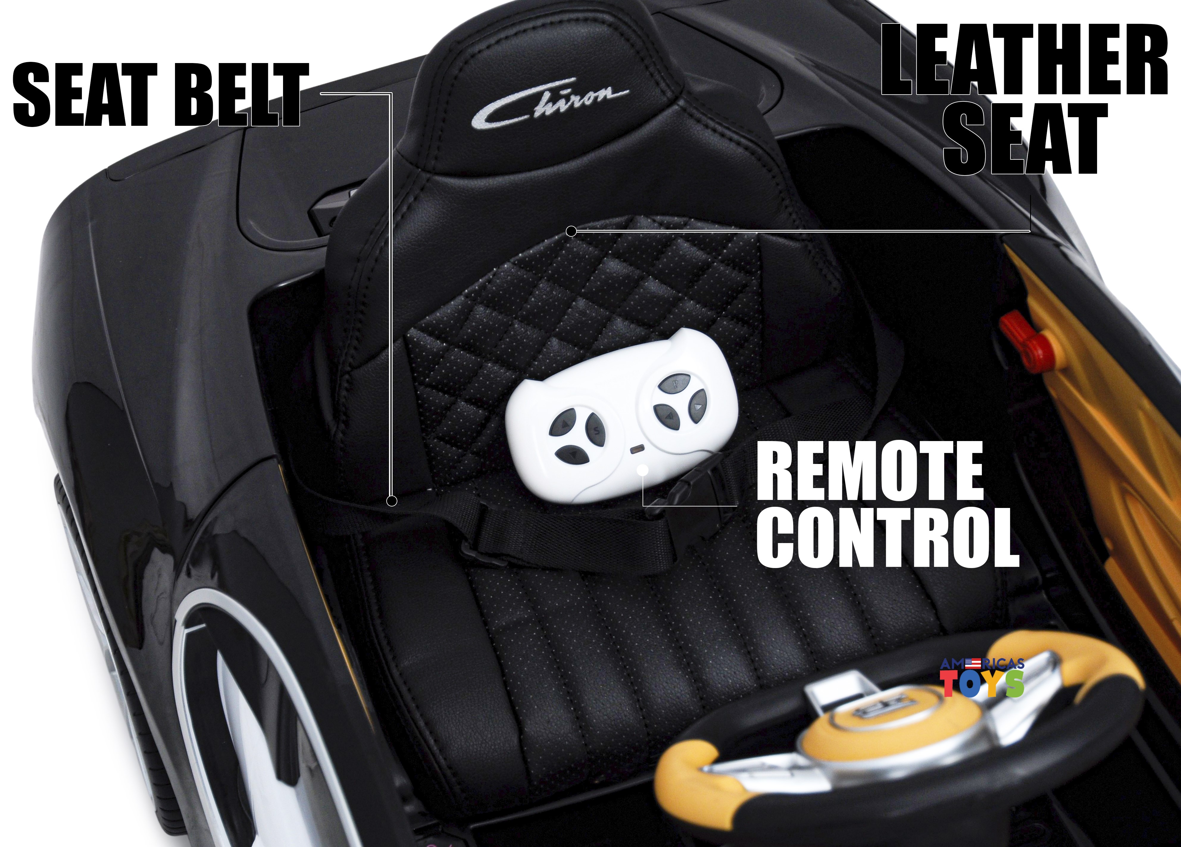 Bugatti Chiron 12V Powered Ride on Car for Kids with Remote Control