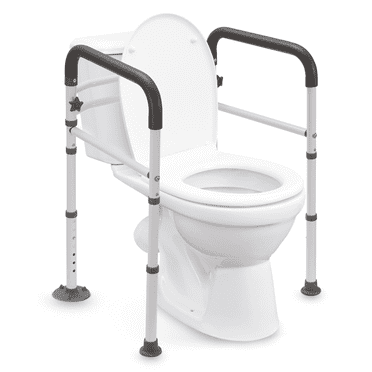 Naipo Toilet Safety Rails Frame with Handles for Seniors & Disabled, Adjustable Aluminium Supports up to 300Lbs, Fits Most Toilets