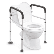 Naipo Toilet Safety Rails Frame with Handles for Seniors & Disabled, Adjustable Aluminium Supports up to 300Lbs, Fits Most Toilets