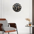 thumbnail image 3 of 10 Inch Wall Clock Battery Operated Silent Clock Decorative for Office, Kitchen, Outdoor, Living RoomGold Music Note Daisy Flower Lovely Drawings, 3 of 4