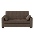 Serta Monroe Modern Convertible Loveseat with Full Size Sleeper, Java