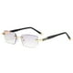 thumbnail image 2 of Gafas de lectura sin marco, con bloqueo de luz azul para presbicia, para hombres y mujeres, lentes multienfoque, diseño ligero, lentes de resina HD, para leer, ver televisión y viajar, color dorado., 2 of 2