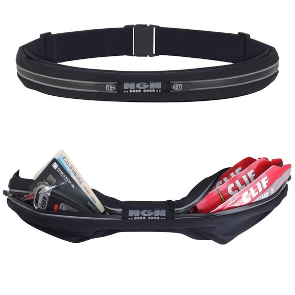 NGN® Sport 2-Pocket Running/ Fitness Waist Pack | Black