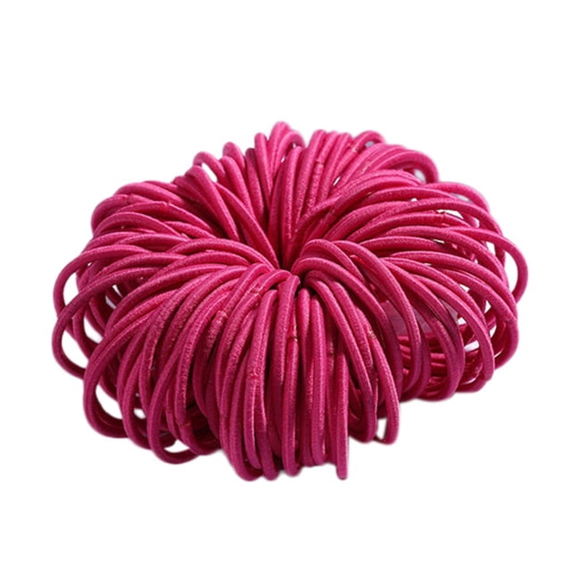 Jindong Girls 100 Pieces Of 3 cm Nylon Non-Harm Hair Rubber Band Color Hair Rope Jewelry