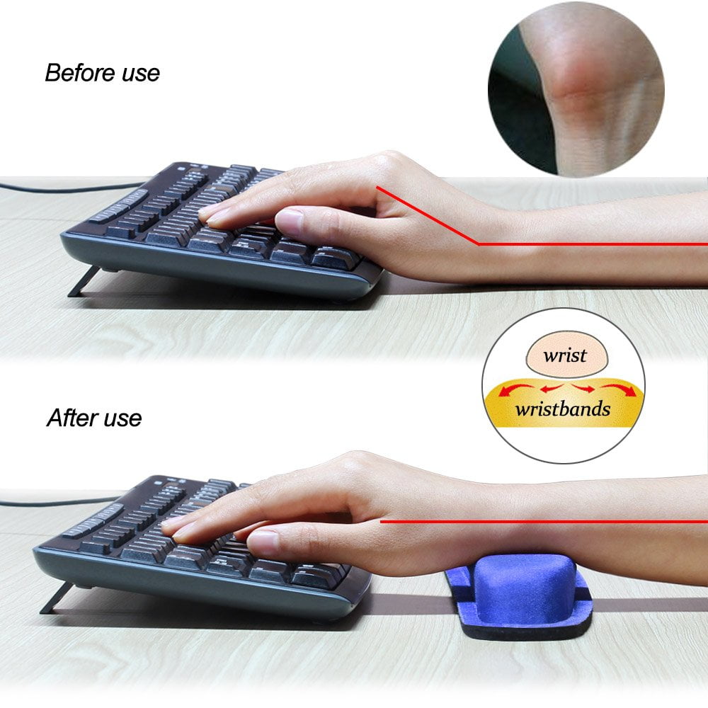 NEX Ergonomic Mouse Pad with Wrist Support, Memory Foam Keyboard Wrist Rest for Computer, Blue (NX-PAD002)