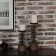 thumbnail image 3 of Danya B. Set of 2 Eucalyptus Metal and Wood Candle Holders, 3 of 5