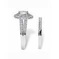 thumbnail image 2 of PalmBeach Jewelry 2.54 TCW Round Cubic Zirconia Two-Piece Halo Bridal Set in Platinum-plated Sterling Silver, 2 of 5