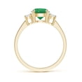 thumbnail image 2 of Angara Natural 1.2 Ct. Emerald with Diamond Classic Ring in 14K Yellow Gold for Women (Ring Size: 12), 2 of 11