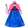 thumbnail image 3 of Disfraz de princesa Anna de Disney para niña, vestido de coronación, capa, traje de dibujos animados, disfraz de Halloween, fiesta de cumpleaños, vestido elegante, 3 of 5